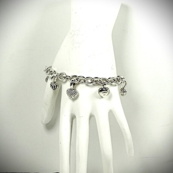 LAGOS Caviar Sterling Silver Six Heart Charms Chain Bracelet - Picture 10 of 10